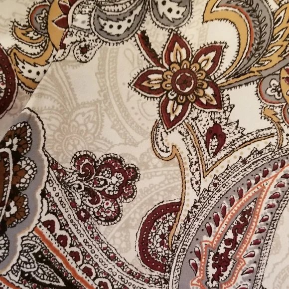 Susan Graver Paisley Long Sleeved Button-Down Tunic - Picture 6 of 6